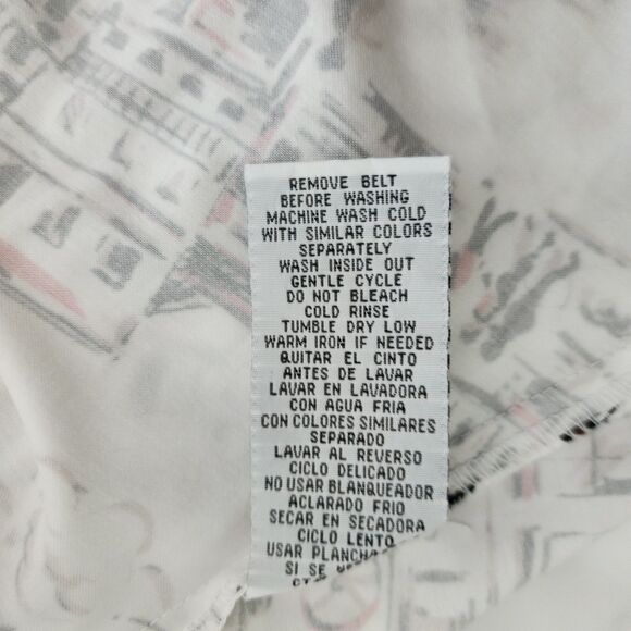 NWT $72 Danny Nicole Womens Sleeveless Midi Button-Up Dress White Belted Size 12 - Picture 10 of 10